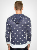 Star Print Zip Hoodie