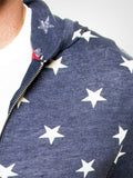 Star Print Zip Hoodie