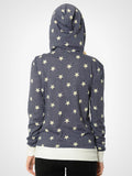 Star Print Zip Hoodie