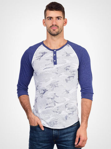Camo Sketch 3/4 Henley