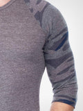 Navy Camo 3/4 Henley