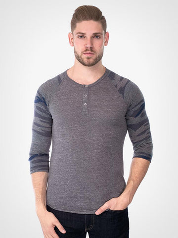 Navy Camo 3/4 Henley