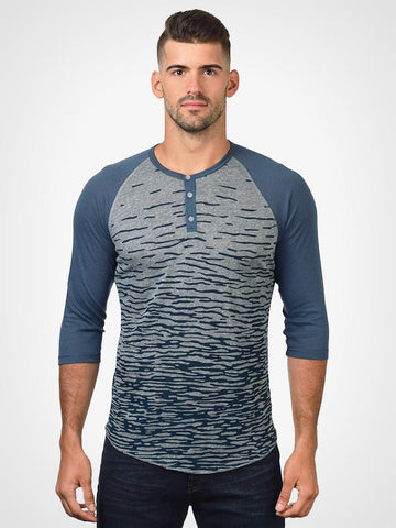 Printed 3/4 Sleeve Henley