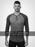 Printed 3/4 Sleeve Henley