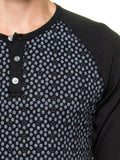 Printed 3/4 Sleeve Henley