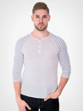 Printed 3/4 Sleeve Henley