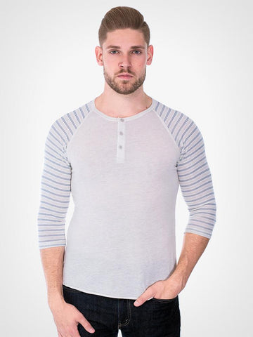 Printed 3/4 Sleeve Henley