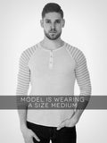 Printed 3/4 Sleeve Henley