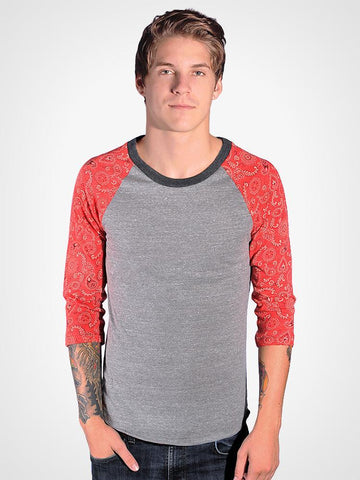 Bandana Print Baseball Tee