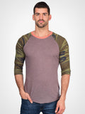 Camo Print Baseball Tee