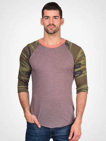 Camo Print Baseball Tee
