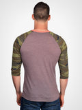Camo Print Baseball Tee