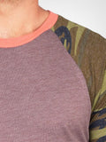 Camo Print Baseball Tee