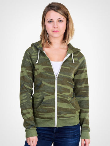 Camo Fleece Zip Hoodie