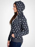 Polka Dot Fleece Zip Hoodie