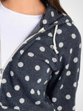 Polka Dot Fleece Zip Hoodie