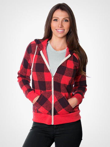 Buffalo Plaid Zip Hoodie