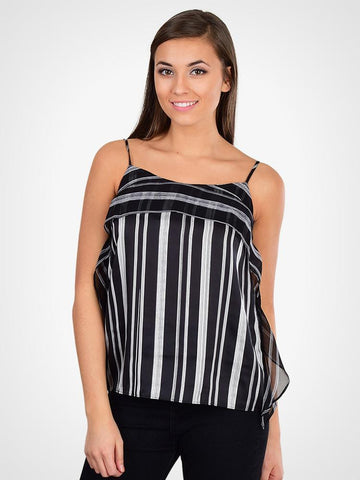 Striped Ruffle Front Cami