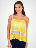Graffiti Print Pleated Tank