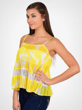 Graffiti Print Pleated Tank