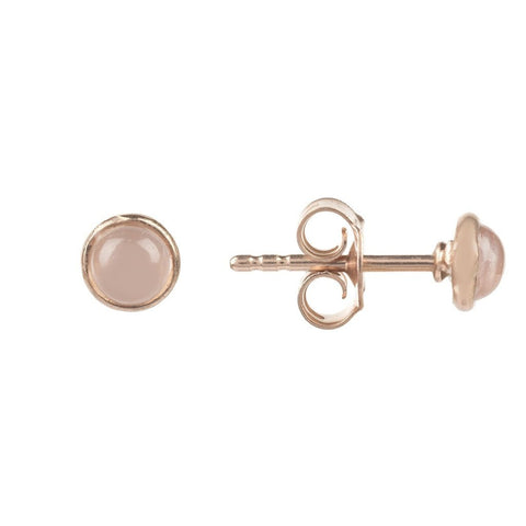 Petite Stud Earring Rosegold Rose Quartz