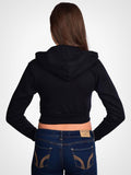Cropped Fleece Zip Hoodie