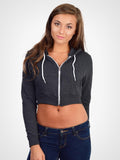Cropped Fleece Zip Hoodie