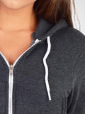 Cropped Fleece Zip Hoodie