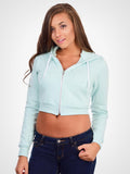 Cropped Fleece Zip Hoodie
