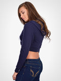Cropped Fleece Zip Hoodie