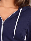 Cropped Fleece Zip Hoodie