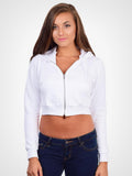 Cropped Fleece Zip Hoodie