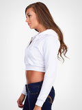 Cropped Fleece Zip Hoodie