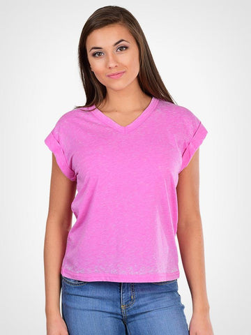 Burnout Rolled Sleeve Tee