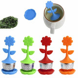 Silicone Tea Infuser Flower Potted Plant Strainer Filter Spice Office Herbal Tea Colanders & Strainers