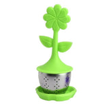 Silicone Tea Infuser Flower Potted Plant Strainer Filter Spice Office Herbal Tea Colanders & Strainers