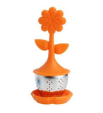 Silicone Tea Infuser Flower Potted Plant Strainer Filter Spice Office Herbal Tea Colanders & Strainers