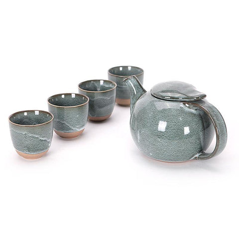 Chinese Kungfu Tea Set Porcelain Ceramics Teapot Art Coffee Cup Set Japanese Traditional Pot Clouds Shape Mouth Pottery Tea Sets