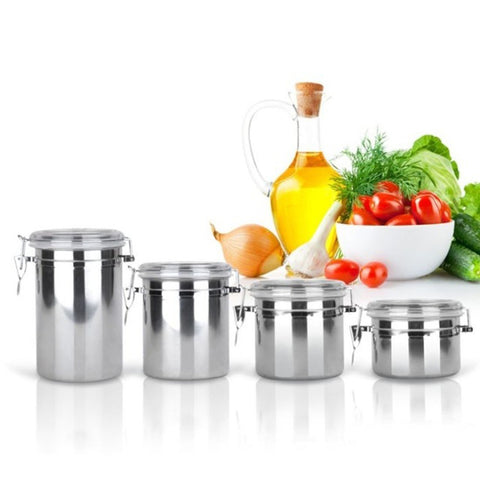 2016 Home Stainless Steel Airtight Sealed Canister Nut Milk Powder Container Candy Jar Tea Canister Coffee Pot
