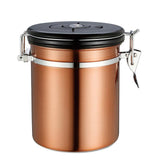Coffee Jar Sugar Bottles Tea Storage Sealed Canister With Exhaust Valve Stainless Steel Pot Home Kitchen Accessories Hog