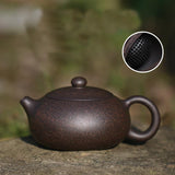 Purple teapot, tea set mud black clay pot, diamond sand flat , Xi Shi pot