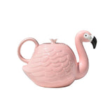 3D Cartoon Flamingos Bird Teapots Super Beauty ins Girl Pink Ceramic Cute Animal Coffee Mug Tea Pot Cup Birthday Gift Decoration