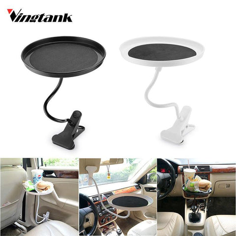 Vingtank Universal 360 degree Rotating Car Mount Tray Tablet Clamp Holder Organizer for Coffee Tea Drink Food Auto Mount Tray