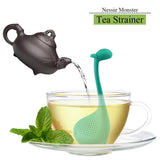 Cute Silicone Nessie Monster Tea Infuser Strainer with Long Handle Neck