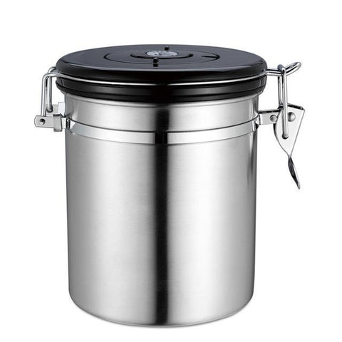 Coffee Jar Sugar Bottles Tea Storage Sealed Canister With Exhaust Valve Stainless Steel Pot Home Kitchen Accessories @LS