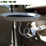 Onever Car Automobile Swivel Mount Tray Universal 360 Degrees Rotating Tablet Clamp Holder Organizer for Coffee Tea Drink Food