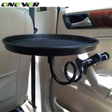 Onever Car Automobile Swivel Mount Tray Universal 360 Degrees Rotating Tablet Clamp Holder Organizer for Coffee Tea Drink Food