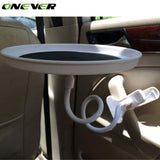 Onever Car Automobile Swivel Mount Tray Universal 360 Degrees Rotating Tablet Clamp Holder Organizer for Coffee Tea Drink Food
