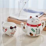 Cute Cartoon Cups Plutus Cat Teapots Coffee Milk Sets Creative Ceramic Tea Pots Cup Mugs Child Xmas Gifts