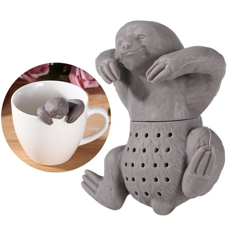 OUNONA Silicone Sloth Tea Infuser Creative Tea Bag Filter Strainer for Coffee Herb Punch